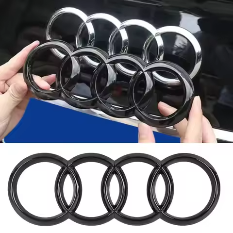 4 Rings ABS Car Front Hood Emblem Bonnet Logo Rear Logo for Audi A3 A6L A72 A4 A5 Q3 Q5 Q7 Q8 Q2L