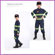 ◰ ◹ ▦ Fireman Costume for Kids Boys Firefighter Career Uniform Work Cosplay Role Play Girl Suit Clo