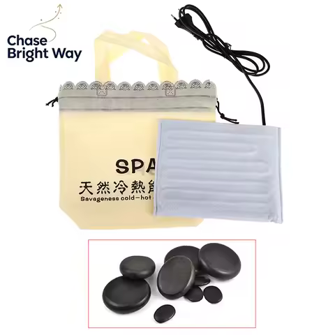 Hot Rocks Massage Stones Warmer Heater Electric Heating Bag Body Spa Pain Relief