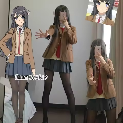 Anime Sakurajima Mai Cosplay Costume Rascal Does Not Dream of Bunny Girl Senpai Mai Sakurajima Cospl