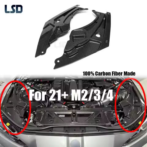 For BMW 2021+ M2 G87 M3 G80 G81 M4 G82 G83 Full Dry Carbon Fiber Engine Bay Guard Headlight Light Tr