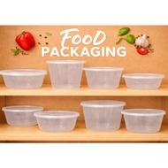 50pcs - PP Round Clear Plastic Container with Lid (360ml, 480ml, 600ml, 900ml, 1200ml)