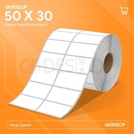 50 X 30 mm LABEL PAPER STICKER - 50X30mm 2 LINE SEMICOATED LABEL