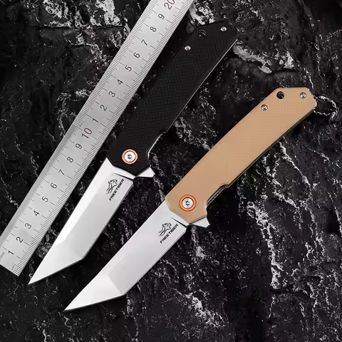 FREETIGER Tanto Folding EDC Knife D2 Survival Multitool for Hunting Bushcraft Camping Utility Hand T