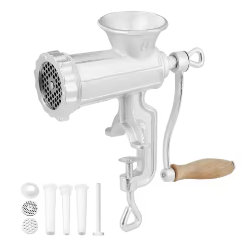 SucceBuy Manual Meat Grinder Heavy Duty Cast Iron Hand Meat Grinder Steel Table Clamp Meat Mincer Sa