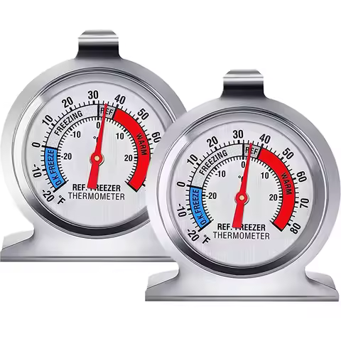2/4Pcs Refrigerator Thermometer -30~30°C/-20~80°F, Classic Fridge Analog Thermometer Large Dial with