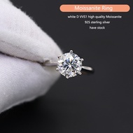 Jewelry 1ct/2ct/3ct Classic six claw 925 Sterling Silver wedding engagement moissanite diamond ring