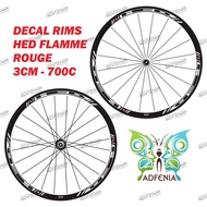 HED FLAMME ROUGE Sticker 2 cm wide Decal Rims Roadbike Fixedgear 700c Sticker