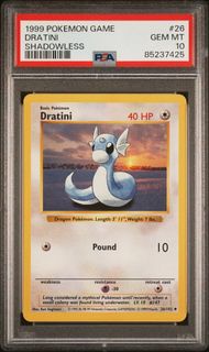 1999 Pokemon Game Shadowless Cards - PSA 10