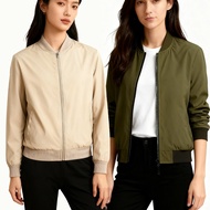 Plain Korean Bomber Jacket - Unisex Casual Outerwear For Everyday Wear Bomber Jacket Woman