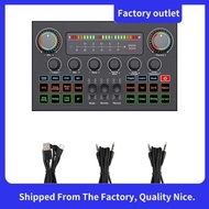 Sound Card F999 Ultra Sound Card Bluetooth Touch Screen Professional  Live Sound Card Black