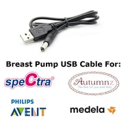 Breast Pump USB Cable 5v, 9v, 12v 3.5/5.5mm - Lacte, Autumnz, Spectra, Medela, Malish, Cimilre, Youha