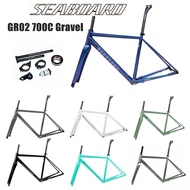 TSUNAMI SEABOARD GR02 Road Frame Gravel Off-Road Frame Disc Brake Version 700c High-End Aluminum Retro Road Frame Including Headset Seatpost Clamp Bike Accessories