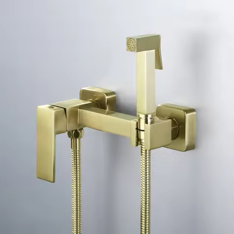 Bidet Shower Faucets Brush Gold Hygienic Shower Spray Airbrush Tap Hot and Cold Water Mixer Black To