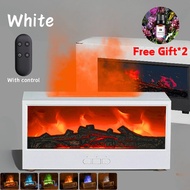7 Color Flame Fireplace Humidifier Household Silent Air Humidifier Desktop Intelligent Remote Contro
