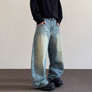 Balloon pant CK9367 Deer6 blue wide leg jeans for men and women