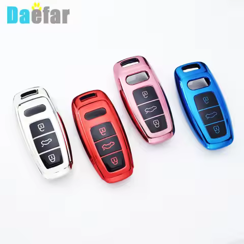 TPU Remote Car Key Case Cover for Audi Q5 Q8 C8 D5 SQ8 A3 A4 B9 A6 A7 4K A8 E-tronKey Protection Bag