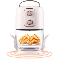 360 Visible Glass Air Fryer, 2.5-Qt Air Fryers Oven Oil-free Low Fat Cooking, Compact Air Fryer with
