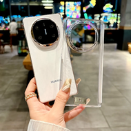 A Happy สำหรับ Huawei Mate X6 กรณี Hard PC โปร่งใสกลางบานพับป้องกันกรณีปกหลังสำหรับ Huawei mate X6 X