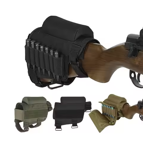 Tactical Rifle Stock Butt Bag Multifunctional Magazine Pouch For Ammo Reload Shotgun Shell Holder Sh