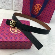Tory BURCH Gold Buckle Cowhide Double Sided Belt