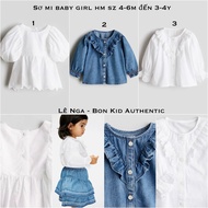 White shirt/soft denim for HM girls, sizes from 4-6m to 3-4y