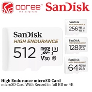 SanDisk High Endurance MicroSD Card 100MB/s 32GB-512GB TF Memory Card for CCTV Dashcam 24/7 Recordin