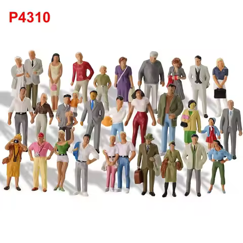 Evemodel 30pcs Different Poses Model Trains 1:43 O Scale All Standing Painted Figures Passengers Peo