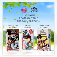 Farm Fresh UHT Milk 3 in 1 kotak - 125ml x 32 Pack (Chocolate Milk  , Grow Milk  , Fresh Milk )