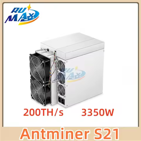 Antminer S21 200TH/s Bitcoin ASIC Miner 17.5J/TH Ultra-Efficient SHA-256 ASIC with 3150W Power Profe