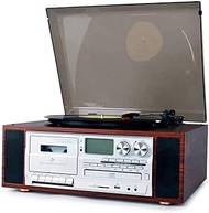 Vinyl Player Vintage, Record Player,Suitcase Bluetooth Turntable for Vinyl Record,3-Speed Turntable and Radio CD Tape Radio Audio Gramophone