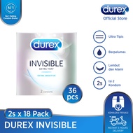 Durex Invisible Kondom Super Tipis Kondom Aman Pria 2s (18 pcs) - Condom with Lubricant