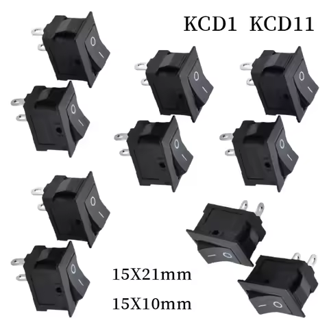 2 PIN 15x21mm 10x15mm KCD1 KCD11 Rocker ON/OFF Snap-in Mount Switch