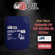 QQ OIL - AWS68 18L Hydraulic Oil ISO68 VG68 Anti Wear AWS-68  Minyak Hidraulik - 18Liter