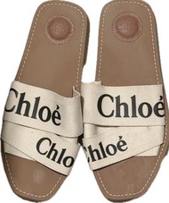 Chloe白色拖鞋