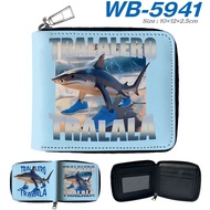 LZ69 Italian Brainrot PU Short Zipper Wallet Printed Anime Multifunctional Tralalelo Tralala Card Ba