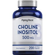 Piping Rock Choline Inositol Supplements | 500mg | 200 Capsules | Choline Bitartrate & Myo-Inositol 