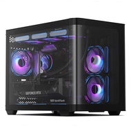 darkFlash Micro-ATX Gaming PC Case, MATX PC Case with 3 x 120mm ARGB Fans, Panoramic View Dual Tempe