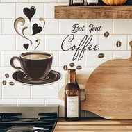 decoration self adhesive coffe shop decor wall art decal kitchen coffee cup quote wall sticker home