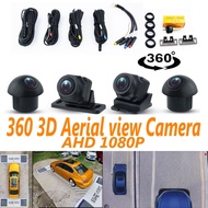 (Malaysia in Stock) HD 3D 360 Camera Car Bird View System 4 Camera 360 720P 1080P Panoramic Surround