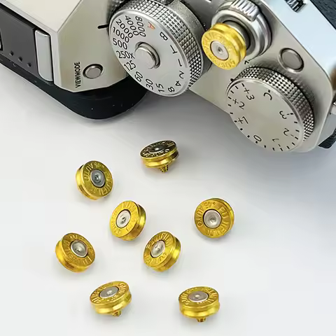 CNC H62 Brass Made .45 AUTO Letters LOGO Camera Bullet Shell Shutter Button Fit for Fuji xe5/xm5/xt5