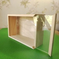 💥Free Shipping Shipping Shipping Shipping💖Transparent Transparent Lid Display Box Wooden Box Storage