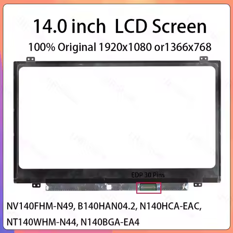 14 Inch LCD Screen B140XTN07.1 B140HAN04.2 NV140FHM-N49 For Lenovo ThinkPad E480 E485 E490 E495 Disp