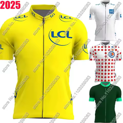 2025 France Tour TDF Cycling Jersey Short Sleeve Yellow Green Cycling Clothing Road Bike Shirt Bicyc