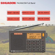SIHUADON R-108 Speakers Portable Radio FM Stereo Digital Radio AM Alarm Clock Full Band Pocket Radio Receiver