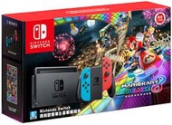 ★萊盛小拳王★ NS Nintendo Switch 電力加強版 台灣專用機 瑪利歐賽車 8 同捆組(含收納包&amp;保護貼)