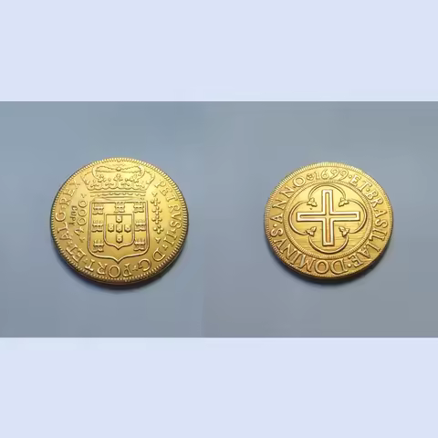 Brazil 4000 Reis -Pedro II Golden coin 1699 and 1700 two dates to choose