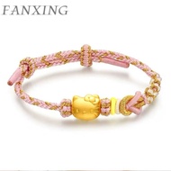 【 FX 】 999/24K Gold (0.9g) Hello Kitty Emas Bracelet Ladies KT Cat Pure Gold Bracelet