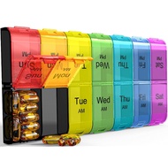 Extra Large Pill Organizer 2 Times a Day, Weekly  AM PM Pill Case, 7 Day Pill Box Twice a Day, Daily