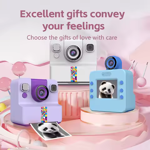 Children Gift Camera,HD Flip Lens Portable Printer,Thermal Instant Print Photo Kids Camera 2.4inch H